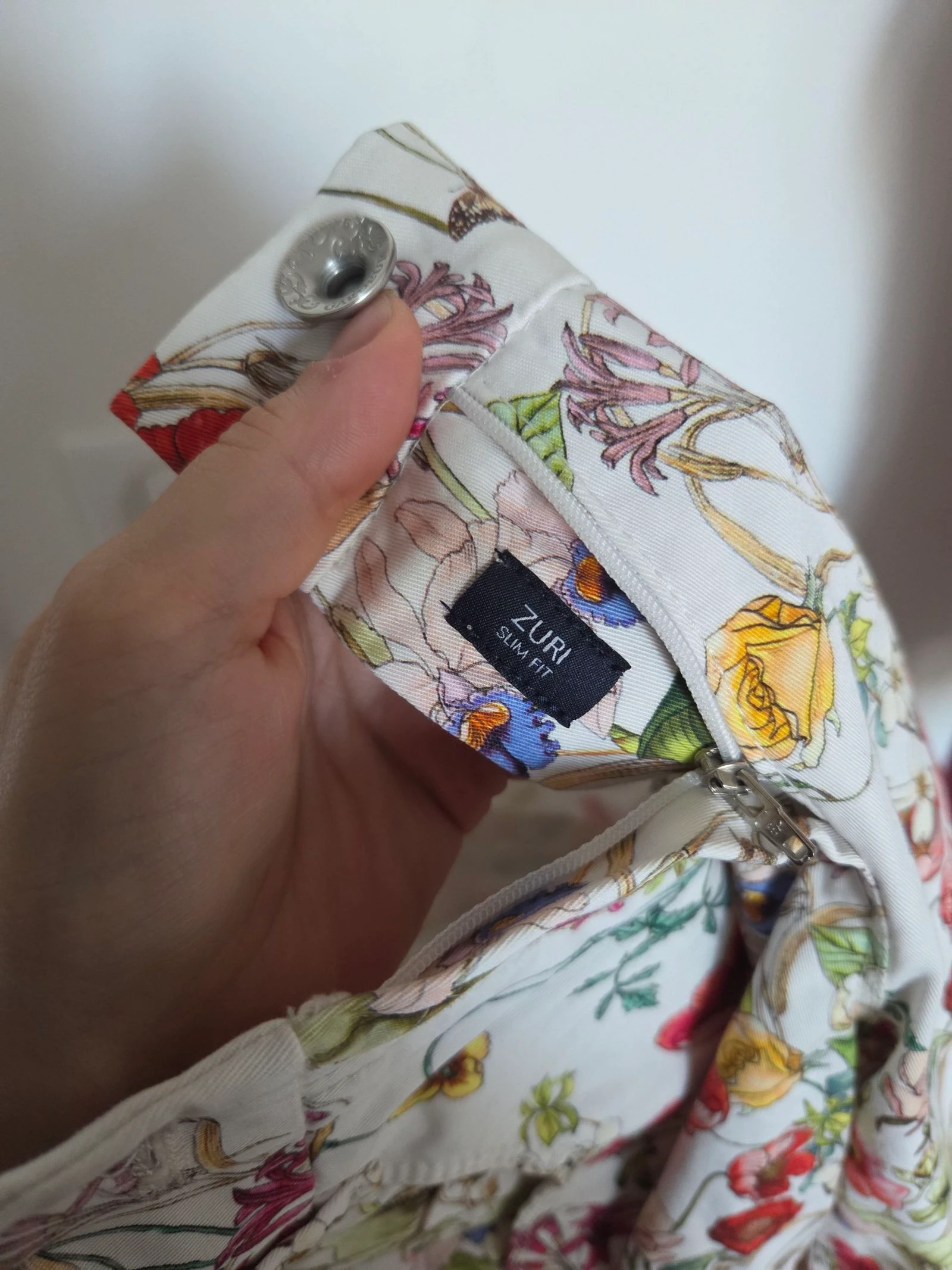 Slim fit high-waisted white floral print trousers size 40 FR Atelier Gardeur – photo 9